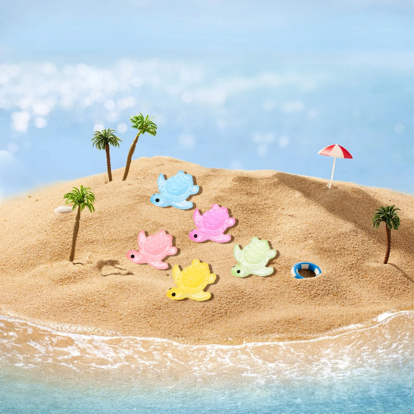 

50 шт. мини-черепахи из прочного материала, смола, морская черепаха, аквариум, миниатюрный садовый декор, мини-черепахи, крошечные животные, миниатюры из смолы