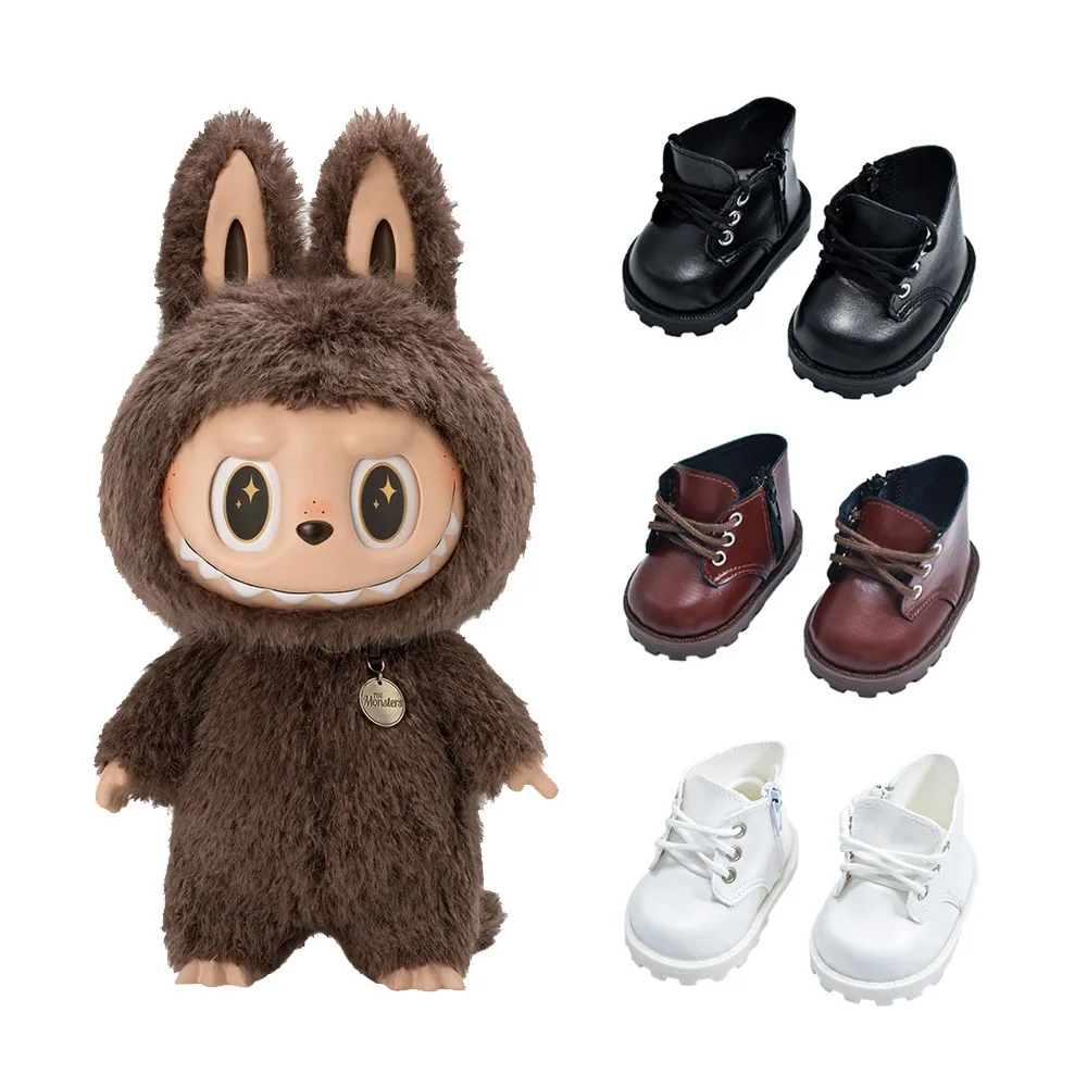 9cm Shoes For 38CM Labubu Doll Shoes PU Materials Shoes 40cm Cotton Doll Accessories Sitting Party Changing Dress Game DIY Toys