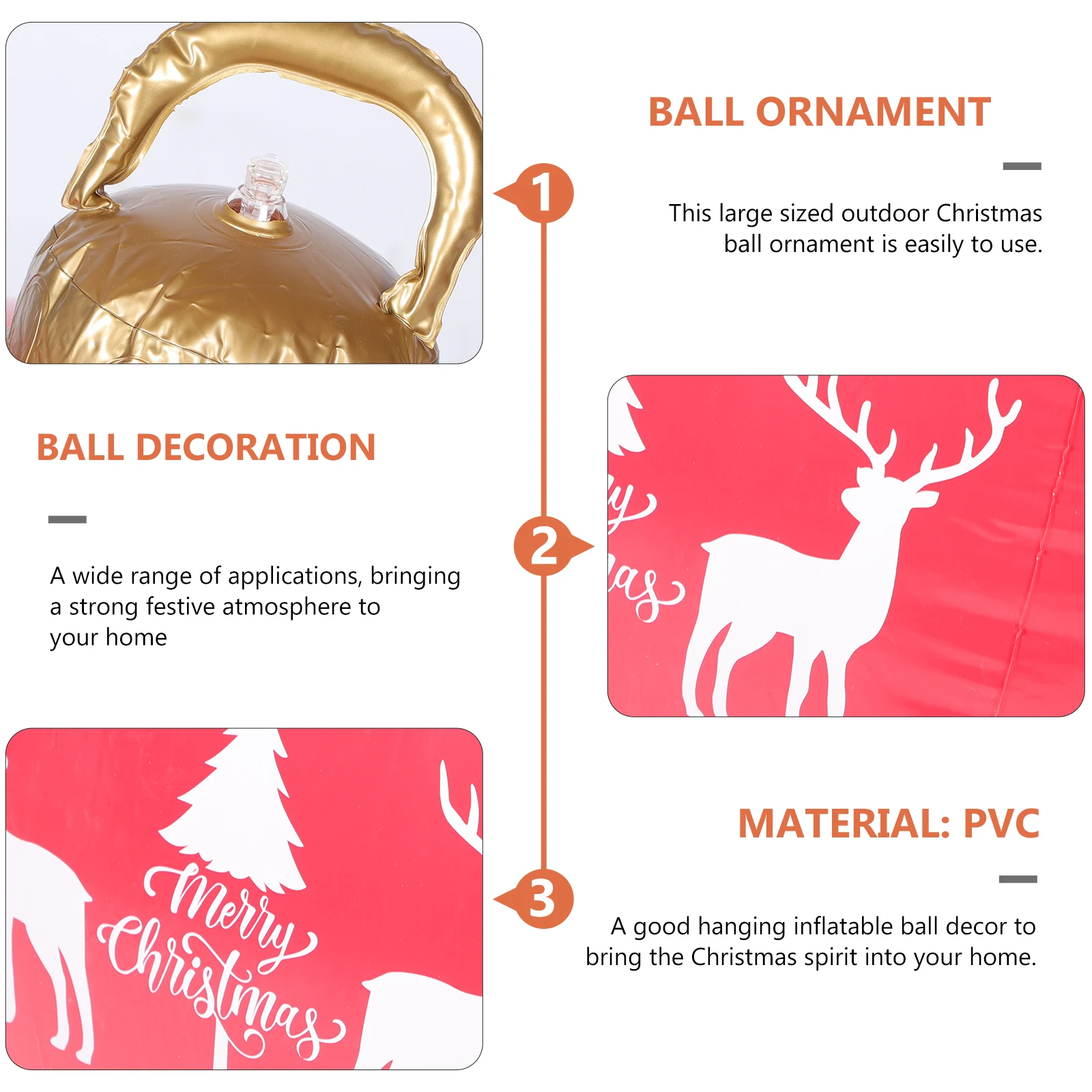 

Inflatable Christmas Decorations Large Outdoor Spheres for Garden Yard Balcony Holiday Large Inflatable Ball Display