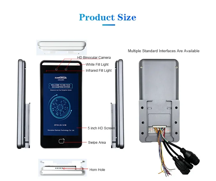 Facial Identification Access Control Face Recognition Cloud F1 Support 2 Million Pixels 1280 X 720 Android 9.0 Above 5inch