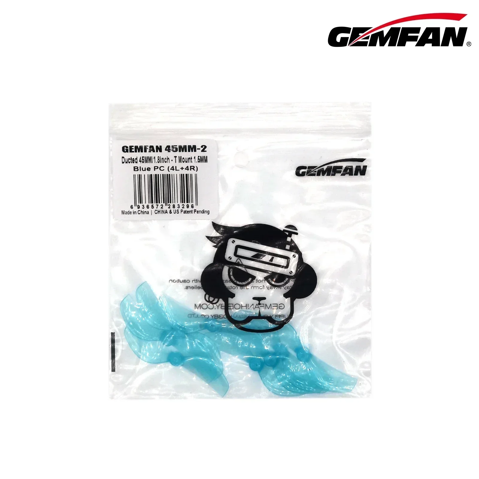 12 pares (12CW+12CCW) Gemfan 45 mm Hélice de 2 aspas / 3 aspas Montaje en T 1 mm / 1,5 mm (color aleatorio)