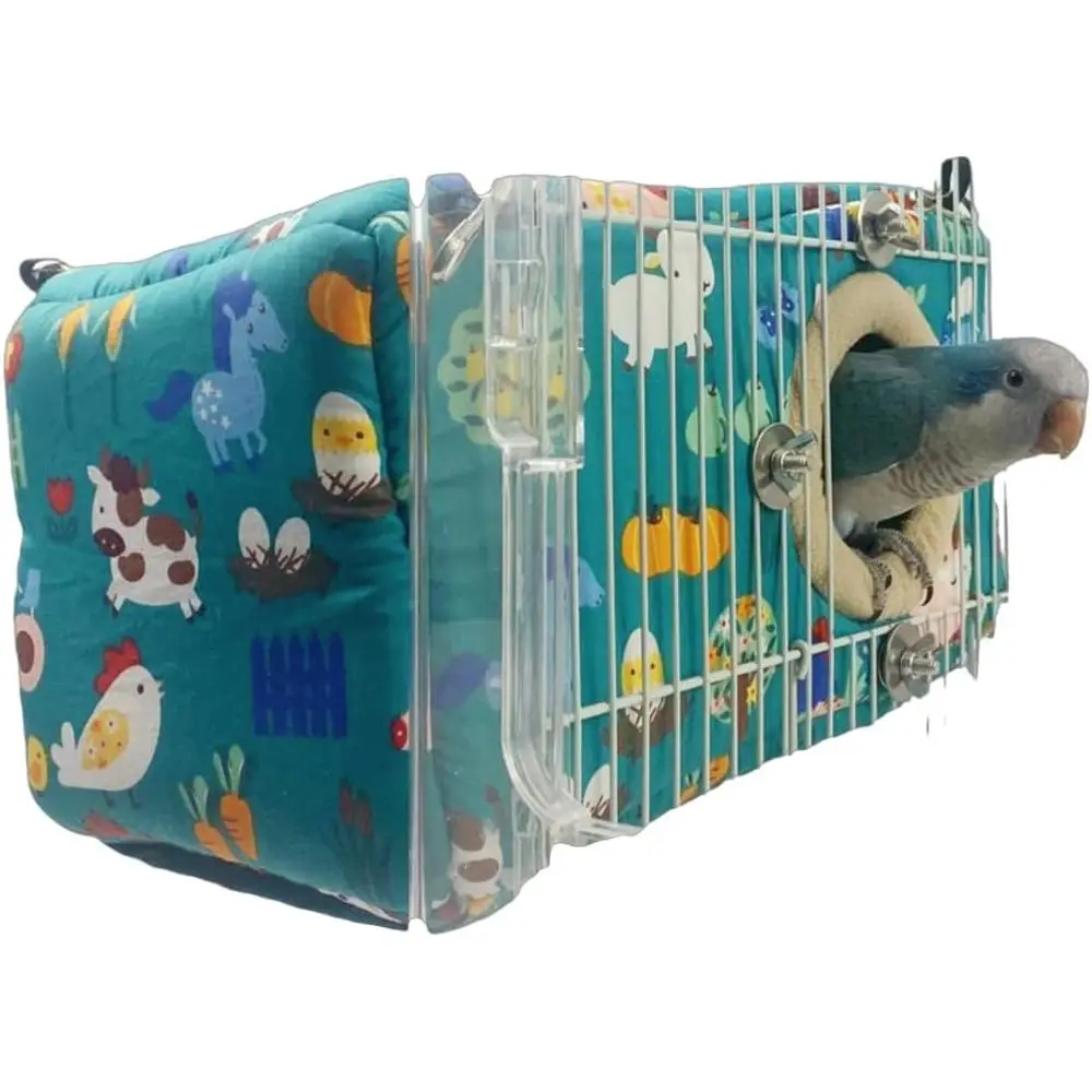 

Просторное теплое зимнее гнездо для птиц, удобная кровать или клетка для птиц, идеально подходит для попугаев и неразлучников (зеленый, большой размер)