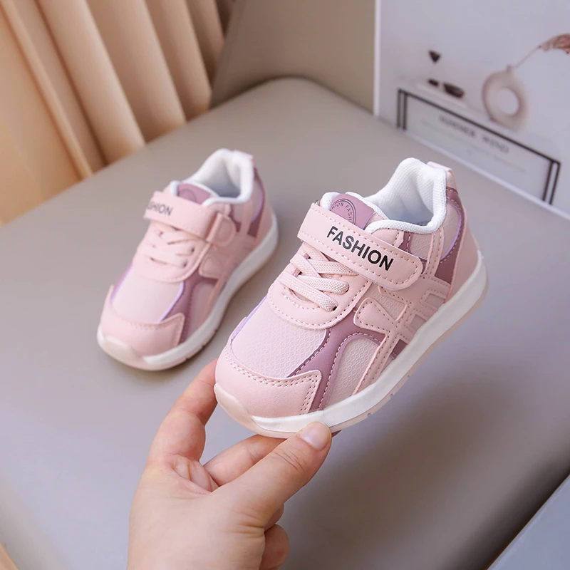 Classic Retro Design Fashion Color Splicing Style, Available in Pink, Silver, White, Suitable for Toddler Boys Girls Sneakers