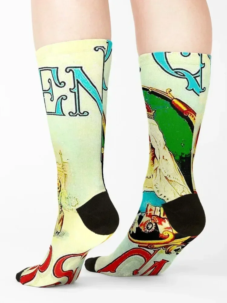 HAVANA CIGARS : Vintage British Queen Advertising Print Socks Crossfit winter hiphop cool Men's Socks Women's