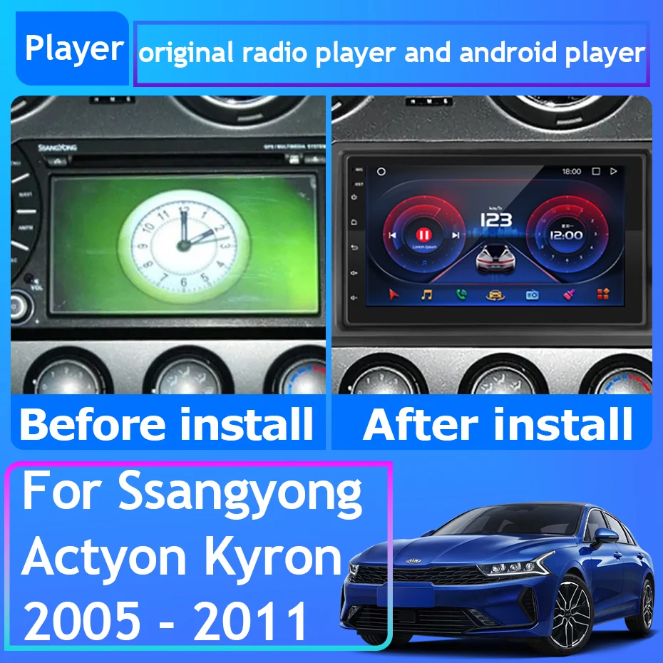 

Car Radio Carplay For Ssangyong Actyon Kyron 2005 - 2011 Navigation GPS Android Auto Multimedia Player 5G Wifi No 2din