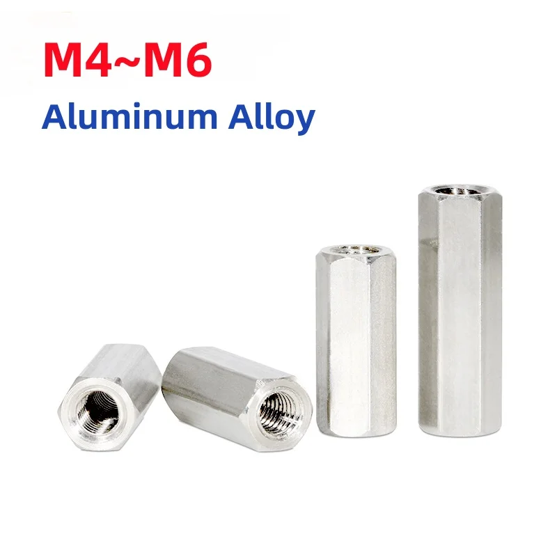M4 M5 M6 Aluminum Alloy Hex Rod Coupling Nut Threaded Rod Connectors Coupler Joint Sleeve Extension Nuts