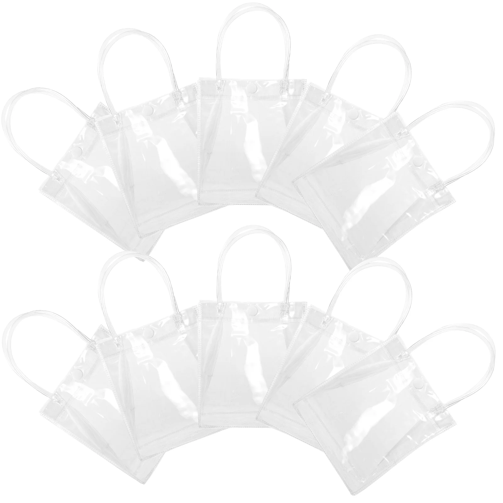 10 PCS Button Transparent Tote Bag Shopping Pvc Accessory Multi-function Party