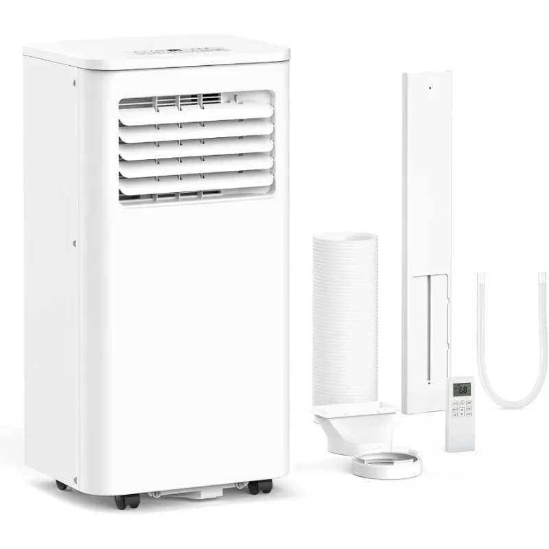 

8000 BTU Portable Air Conditioners with 4 Modes Including Cool Dehumidifier Fan and Sleep Settings Featuring 24Hour Timer Funct