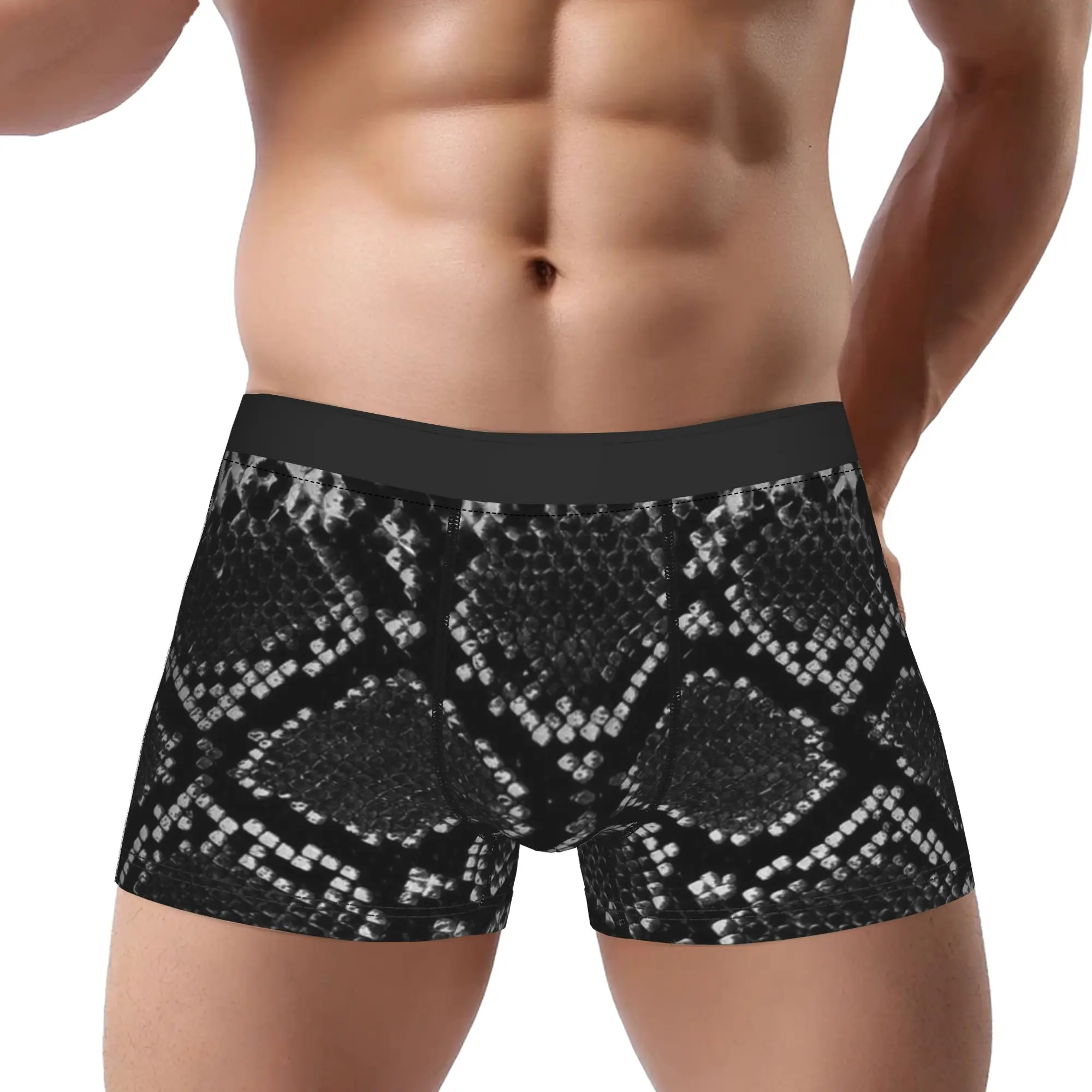 Pattern (21) Snake Skin Underpants Homme Panties Men's Underwear Print Shorts Boxer Briefs
