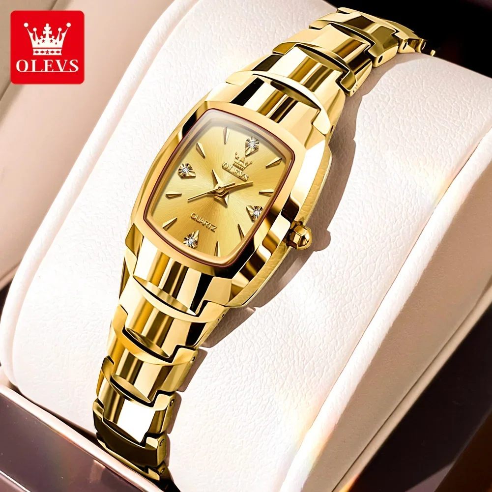 

OLEVS Watch for Women Luxury Golden Tungsten Steel Women's Watches Waterproof Elegant Ladies Quartz Wristwatches Reloj Feminino