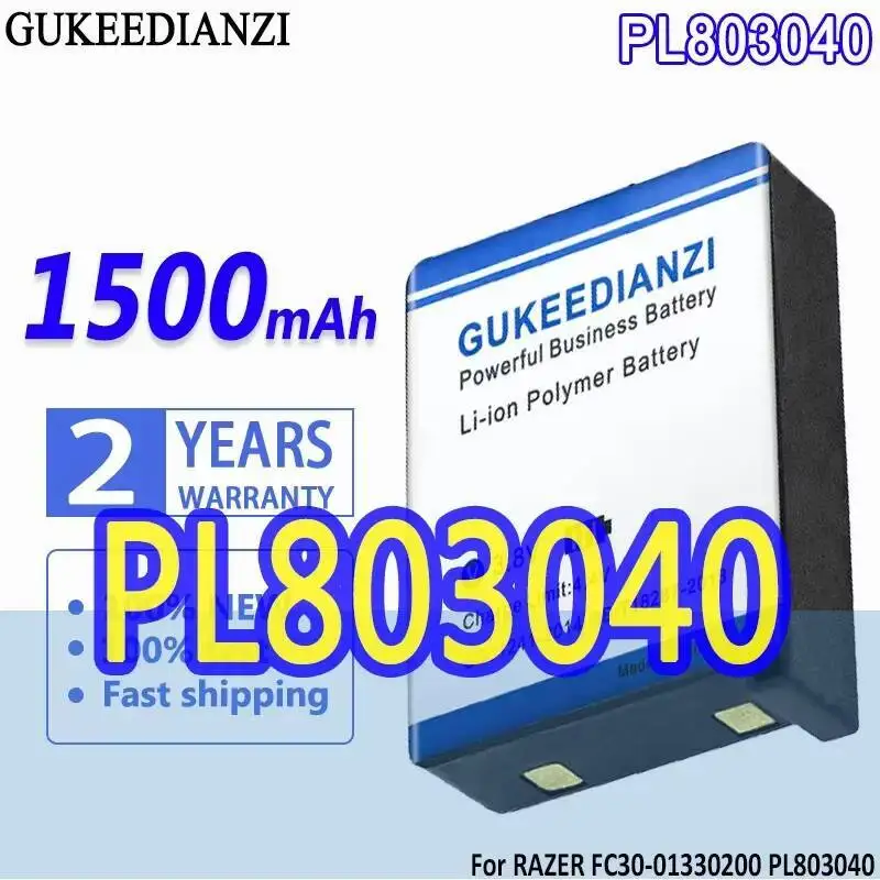 

For Razer FC30-01330200 PL803040 RZ01-0133 RZ84-01330100 1500Mah Durable Gaming Mouse Battery