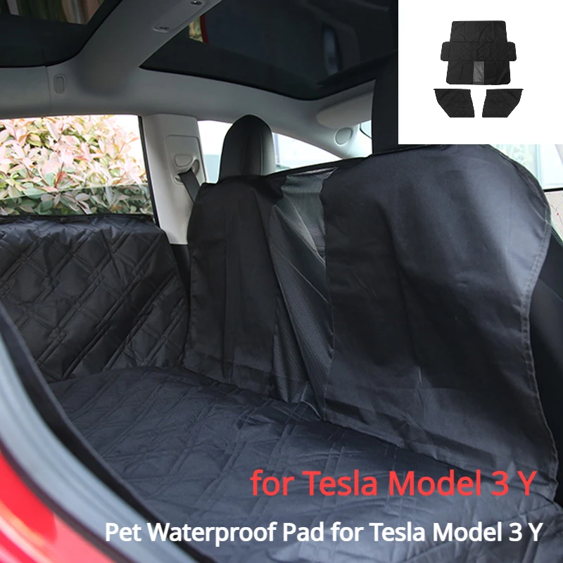 Pet Waterproof Pad for Tesla Model 3 Y Rear Seat Dog Cat Travel Waterproof Protective Cover Fully Covered Interior Accessories