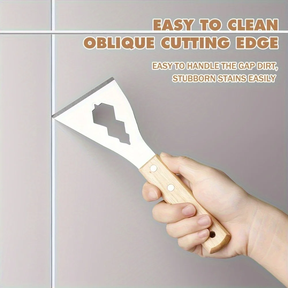 1pc raspador de pintura multiuso & ferramenta removedor com alça ergonômica & lâmina serrilhada-para cimento, gesso, remoção de pintura