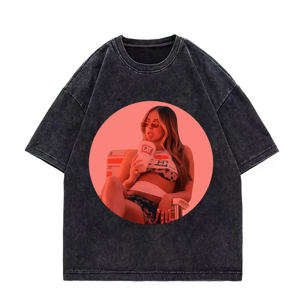 

Футболки с рисунком Singer Tate McRae, винтажная потертая футболка высокого качества для мужчин и женщин, повседневные хлопковые футболки с короткими рукавами, уличная одежда