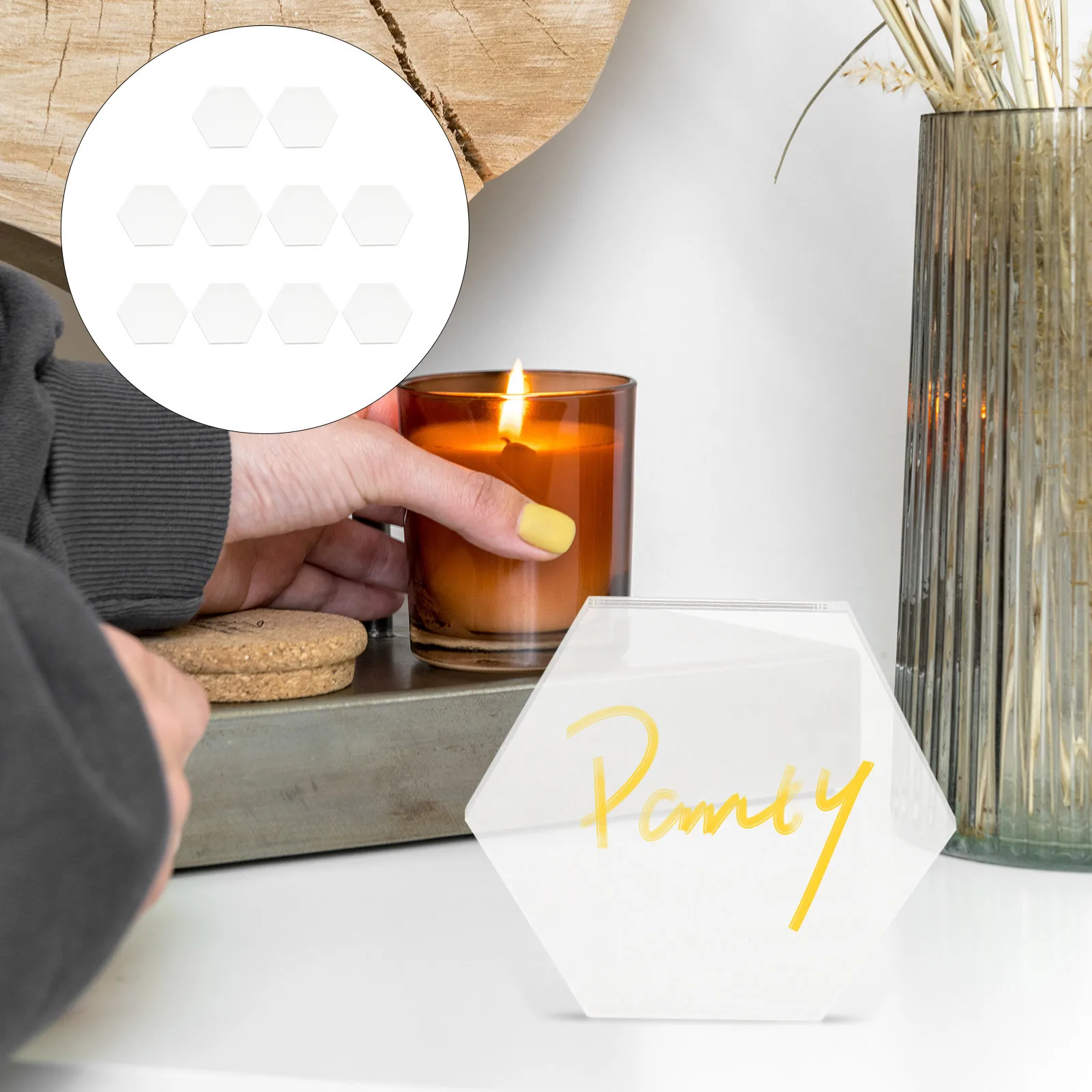 

10Pcs Transparent Acrylic Boards Hexagon DIY Craft Sheets for Painting Handmade Decorative Acrylic Plastic Drawing Board