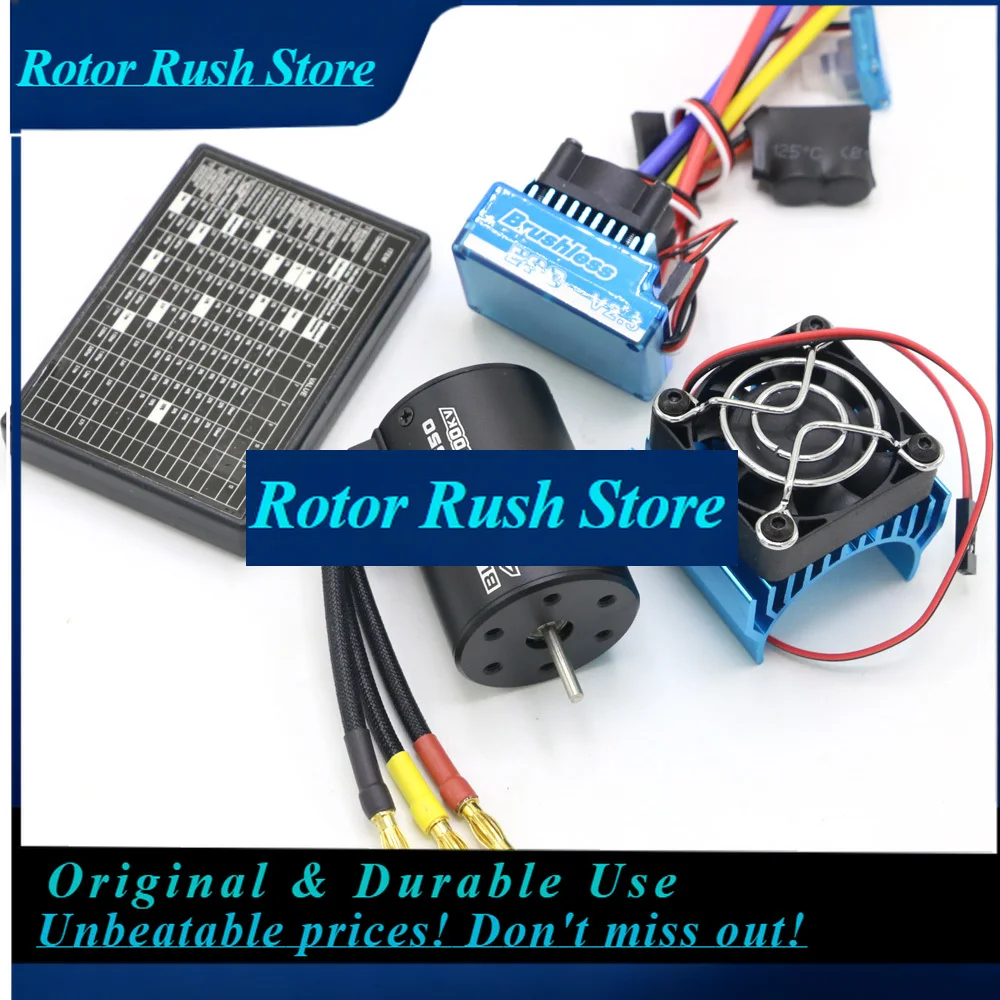 RoRuSRC Motor 3650 3100KV / 3900KV / 4300KV / 5200KV Brushless Motor & 45A 60A 80A 120A ESC Combo Set For 1:10 RC Car RC Boat Pa
