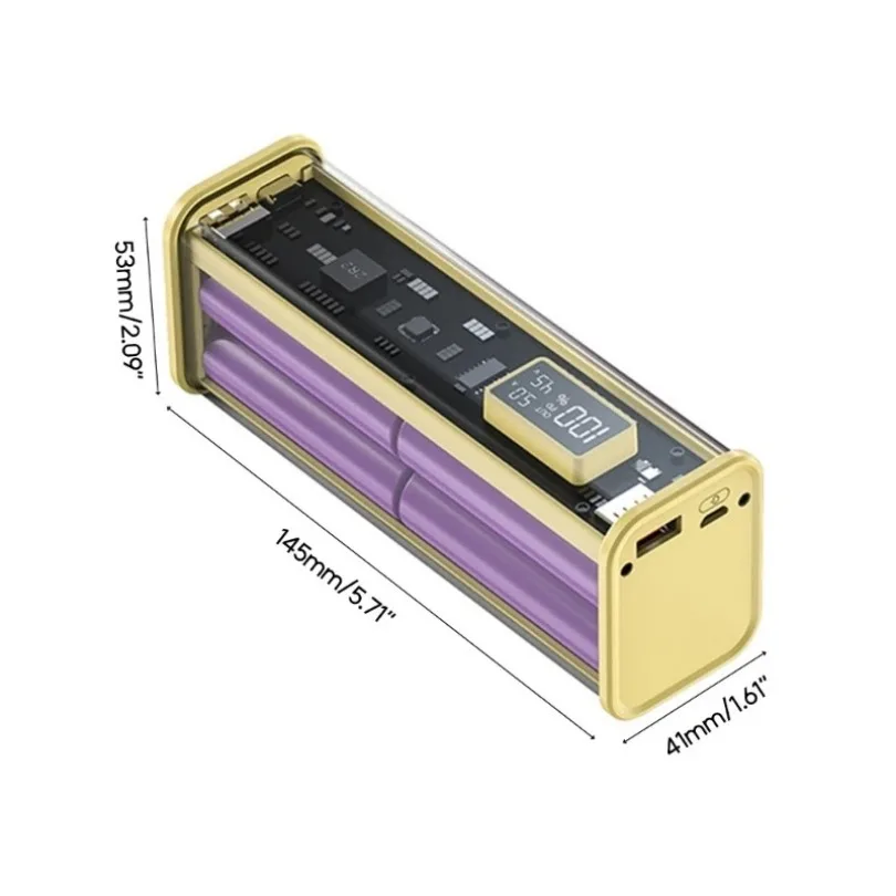 22,5W DIY Batterieladegerät-Gehäuse Transparentes PD-Schnellladegerät-Gehäuse zum Schweißen für 8 Stück 18650 Polymer 20000mAh Akku-Ladebox – Detail 2