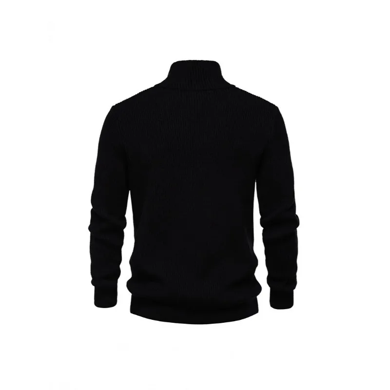 Giacca maglione lavorato a maglia maglione cardigan con doppia cerniera a collo alto tinta unita autunno e inverno stile britannico