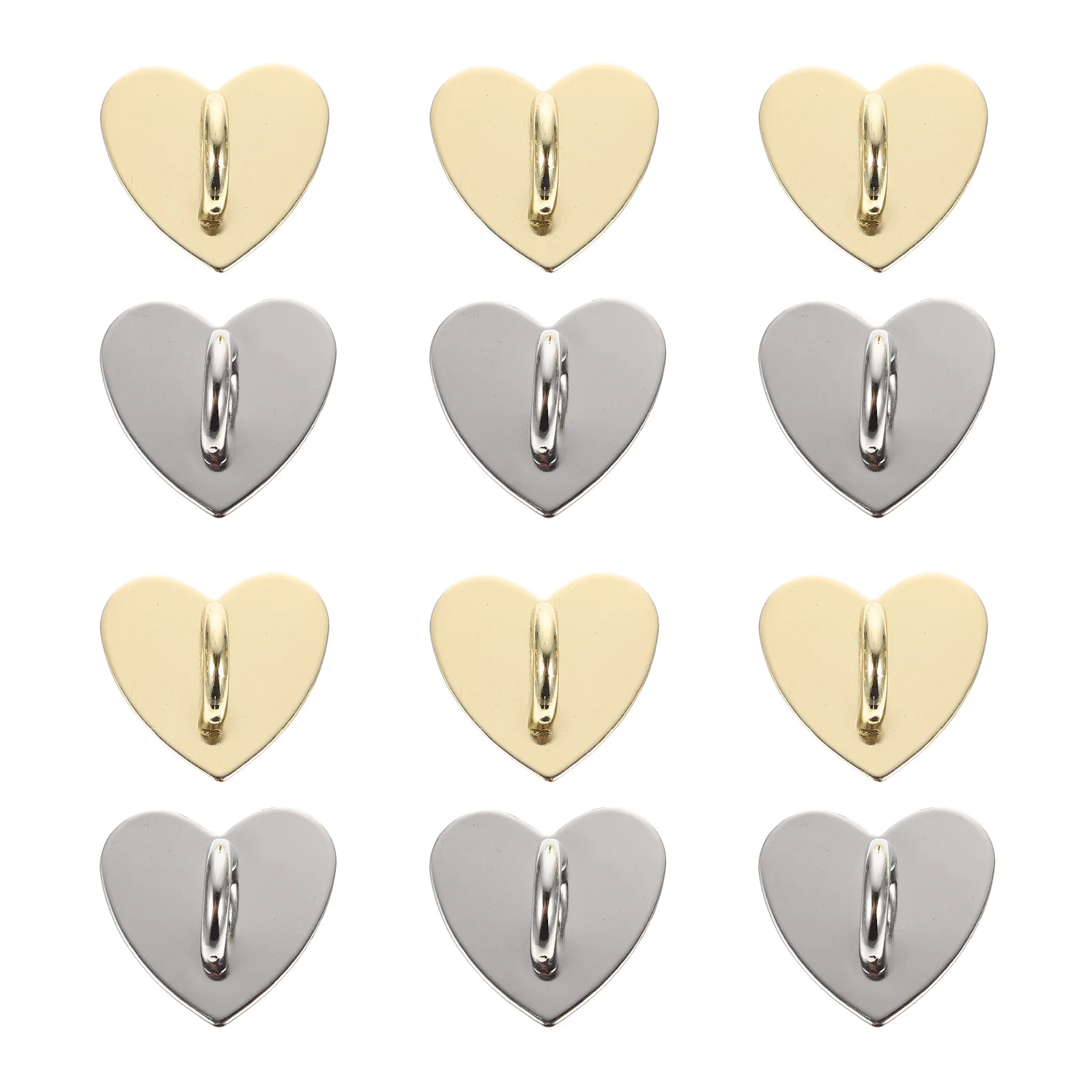 12 قطعة من مشابك الهاتف المحمول ذاتية اللصق على شكل قلب من السبائك، إكسسوارات لتزيين غطاء الهاتف، لوازم الحرف اليدوية
