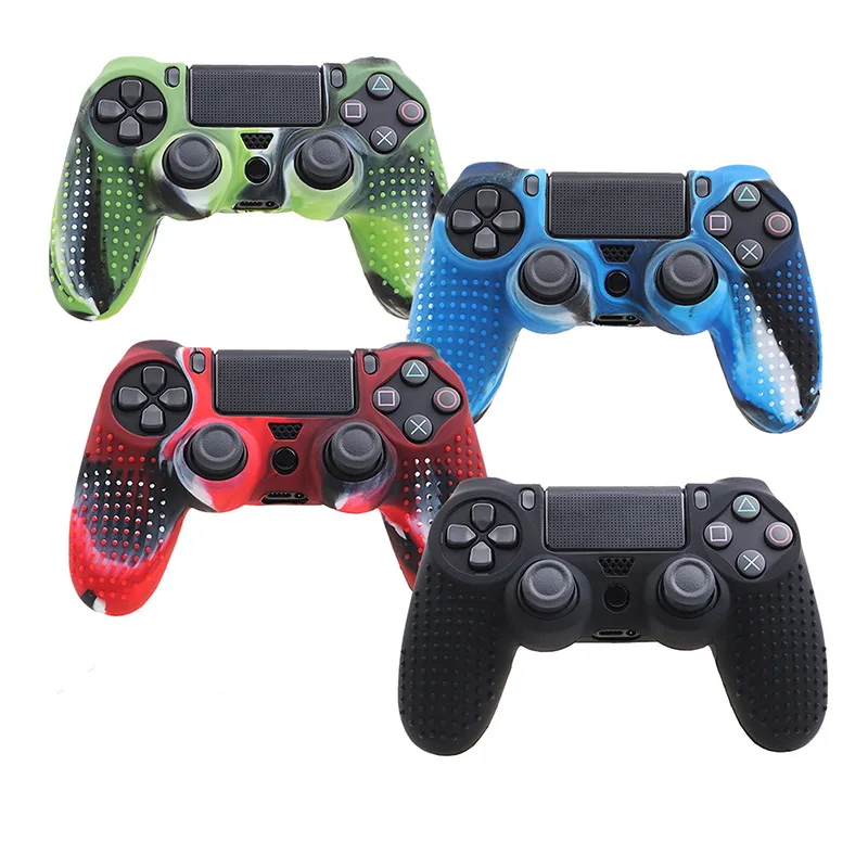 4 Colors  Anti Slip Silicone Protective Skin Case For Dualshock 4 PS4 DS4 Pro Slim Controller Cover Analog Grip Case Cover 1PC