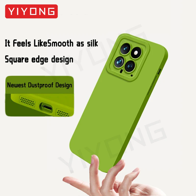 For Xiaomi14 Case YIYONG Original Soft Liquid Silicone Cover For Xiaomi 14 Mi 15 Xiomi Mi14 Mi15 Xiaomi15 5G Global Phone Cases