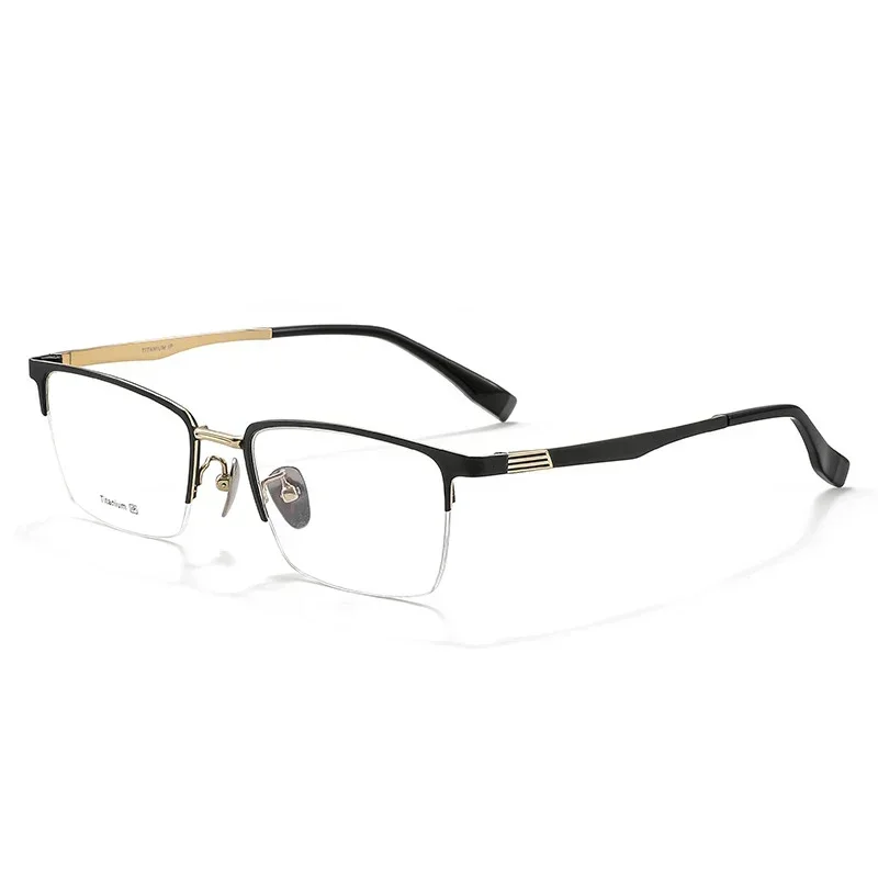 

Новые модные ретро-очки Ollymurs из чистого титана, ультралегкие, деловые, полуоправные, для коррекции зрения, мужские очки 901