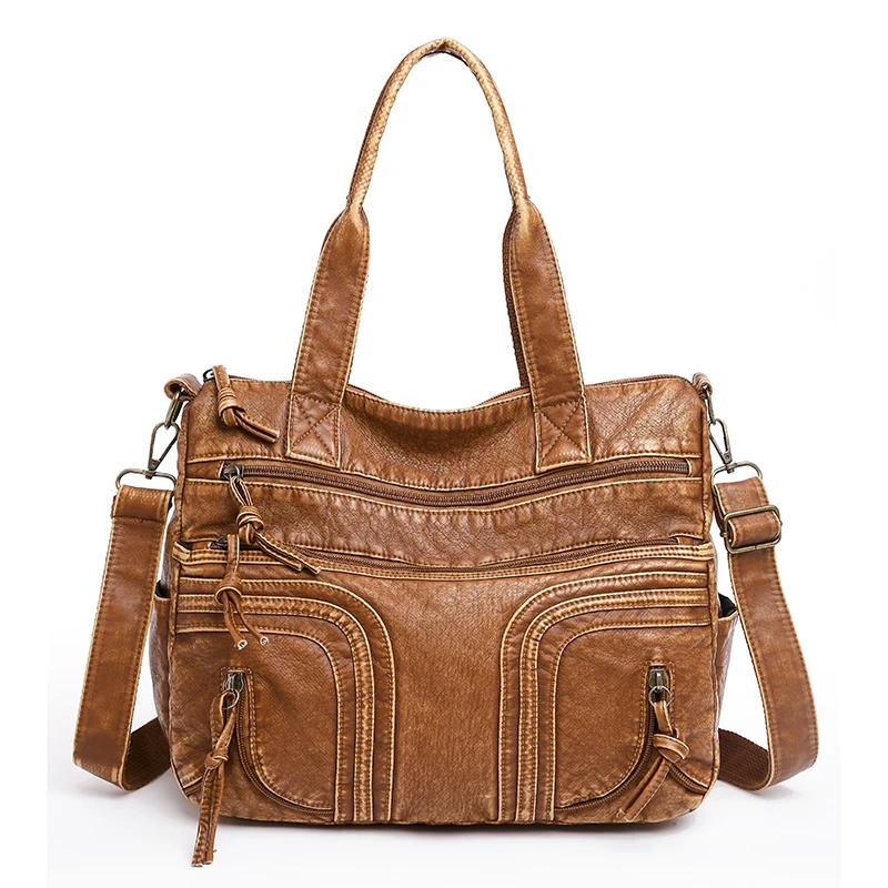 Alta qualidade de design de couro macio bolsas femininas vintage bolsa senhora grande capacidade tote moda ombro mensageiro saco crossbody