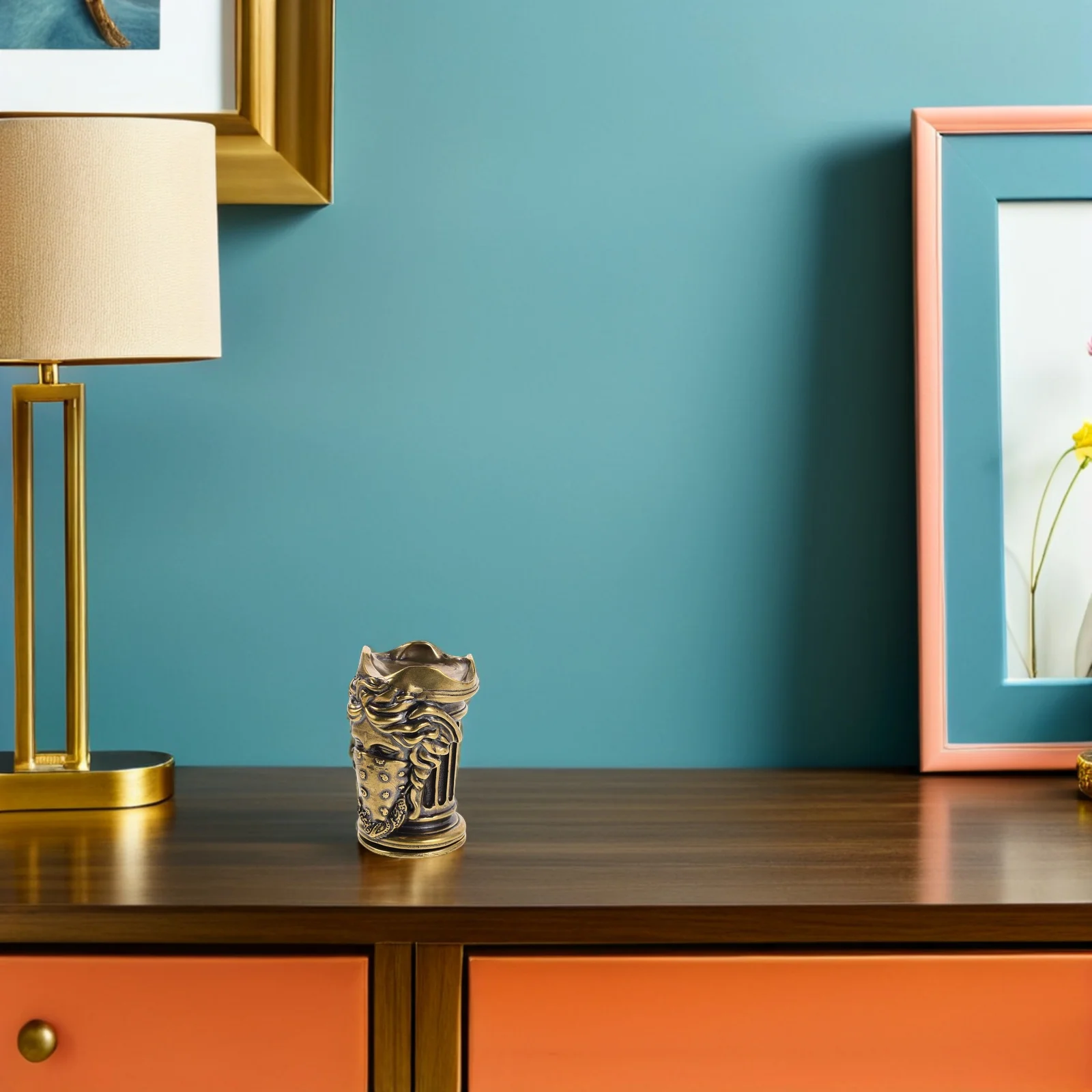 

Copper Candlestick Holder Mythological Figures Statue Retro Goddess Table Decor Iron Pillar Stand Festival Decoration