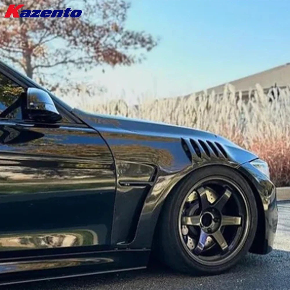 For BMW M3 F80 4D Sedan Saloon 2014-2018 Carbon KZ Style Vented Front Fender Pair
