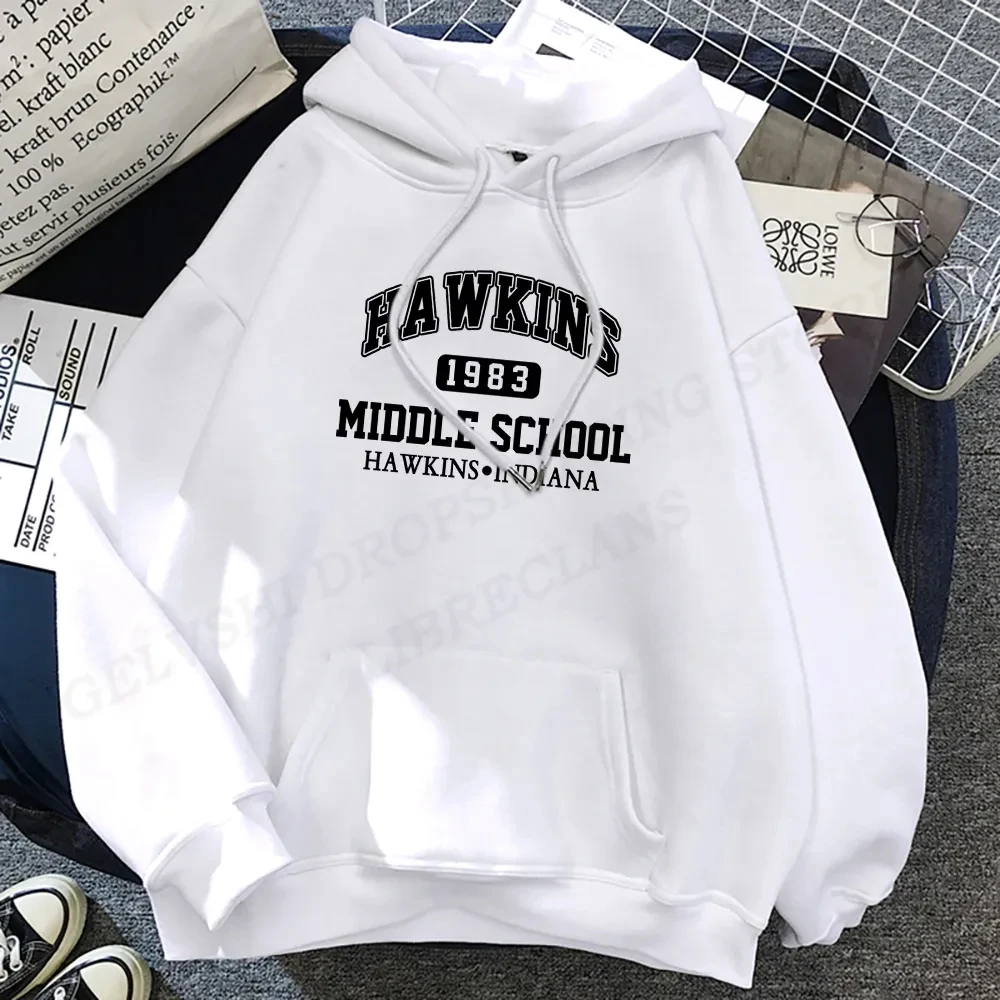 Autumn Winter Men Hoodie Hawkins Print Hoodies Hip Hop Long Sleeve Sweatshirts Y2K Hoodie Unisex Streetwear Fashion Tracksuit