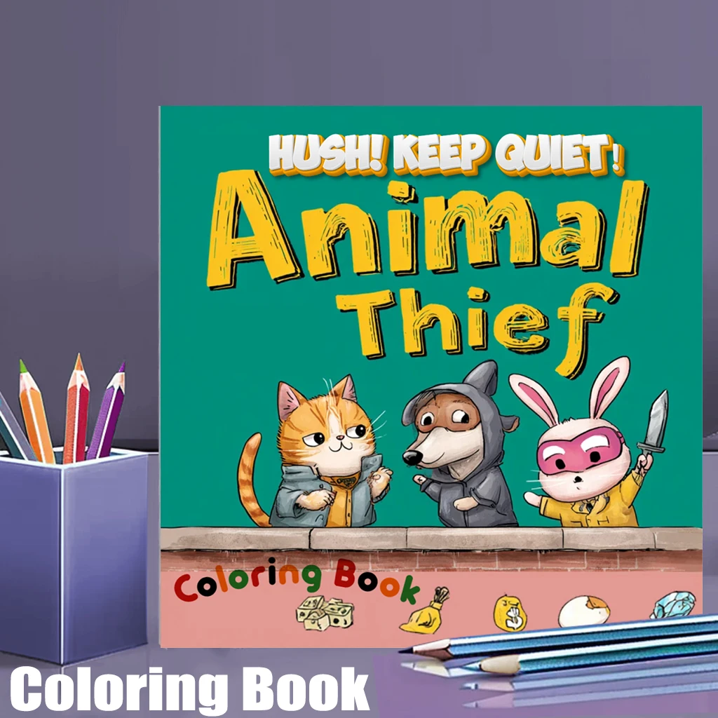 

28 Pages Animal Thief Style Coloring Book for Adult | Colouring Book, Drawing Supplies for Christmas, Thanksgiving