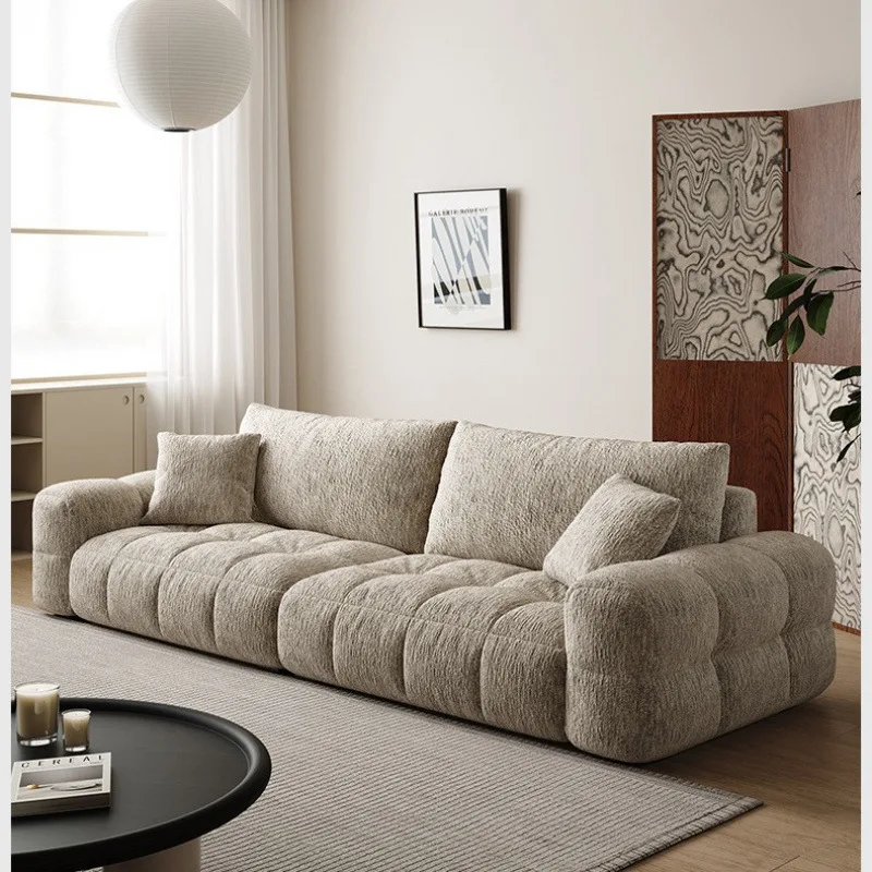 Puff fabric sofa cream wind small apartment chenille sofa French new light luxury retro adjustable sofa