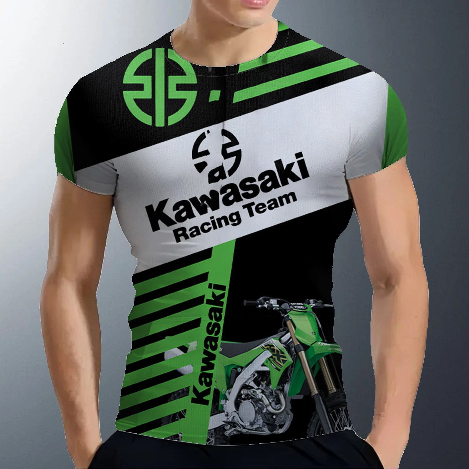 

Men New T Shirt Kawasaki Motorcycle Graphic 3D Print Quick Drying Breathable Cool T-shirts Men Summer Sports Comfort Clothing 2
