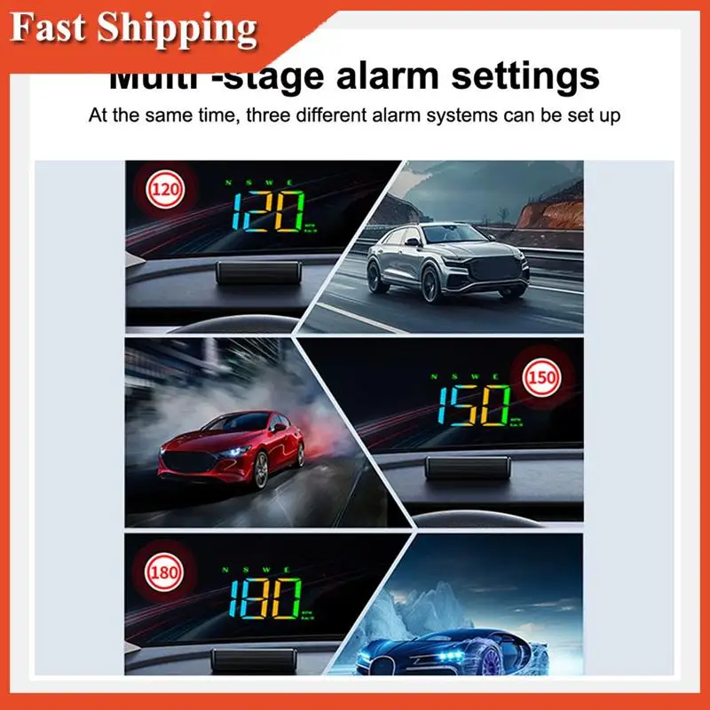 

A90E-HUD GPS Beidou Dual Data Car Head-Up Display Meter Speed MPH KM/H 5V USB M2S Windshield Projector Color Display LCD