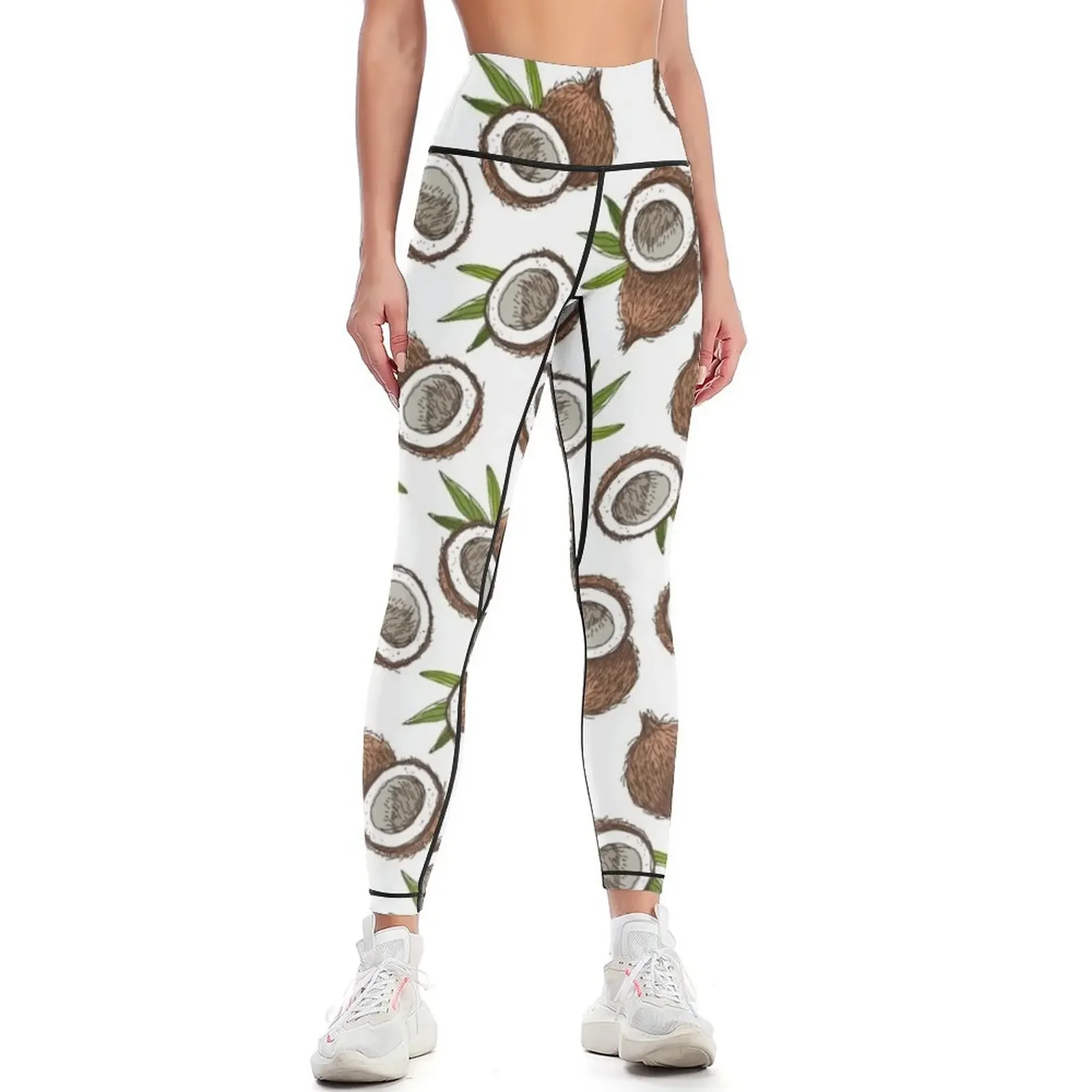 

Coconut print Leggings sport pants Women's high waist workout clothes for gym womans Womens Leggings