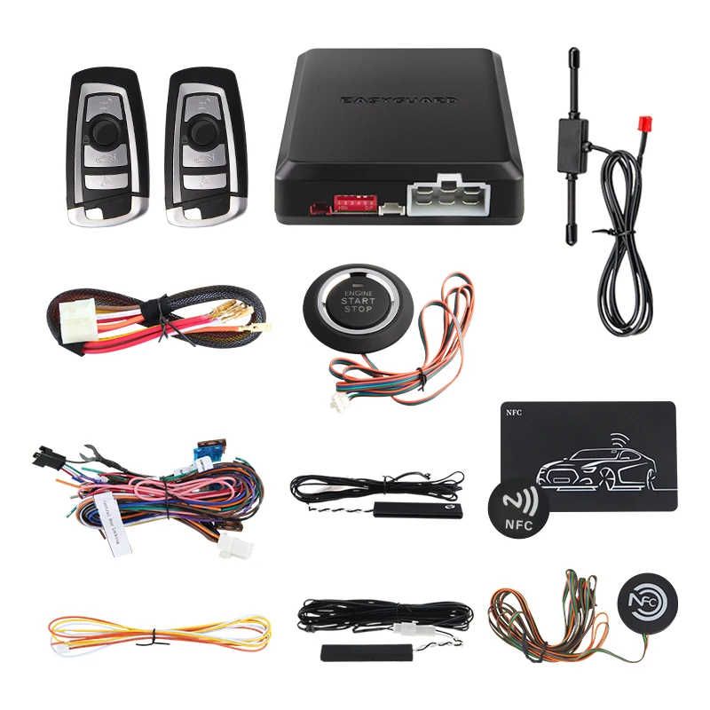 

EASYGUARD PKE remote start Passive keyless entry push start system keyless start stop car alarm security alarm NFC entry