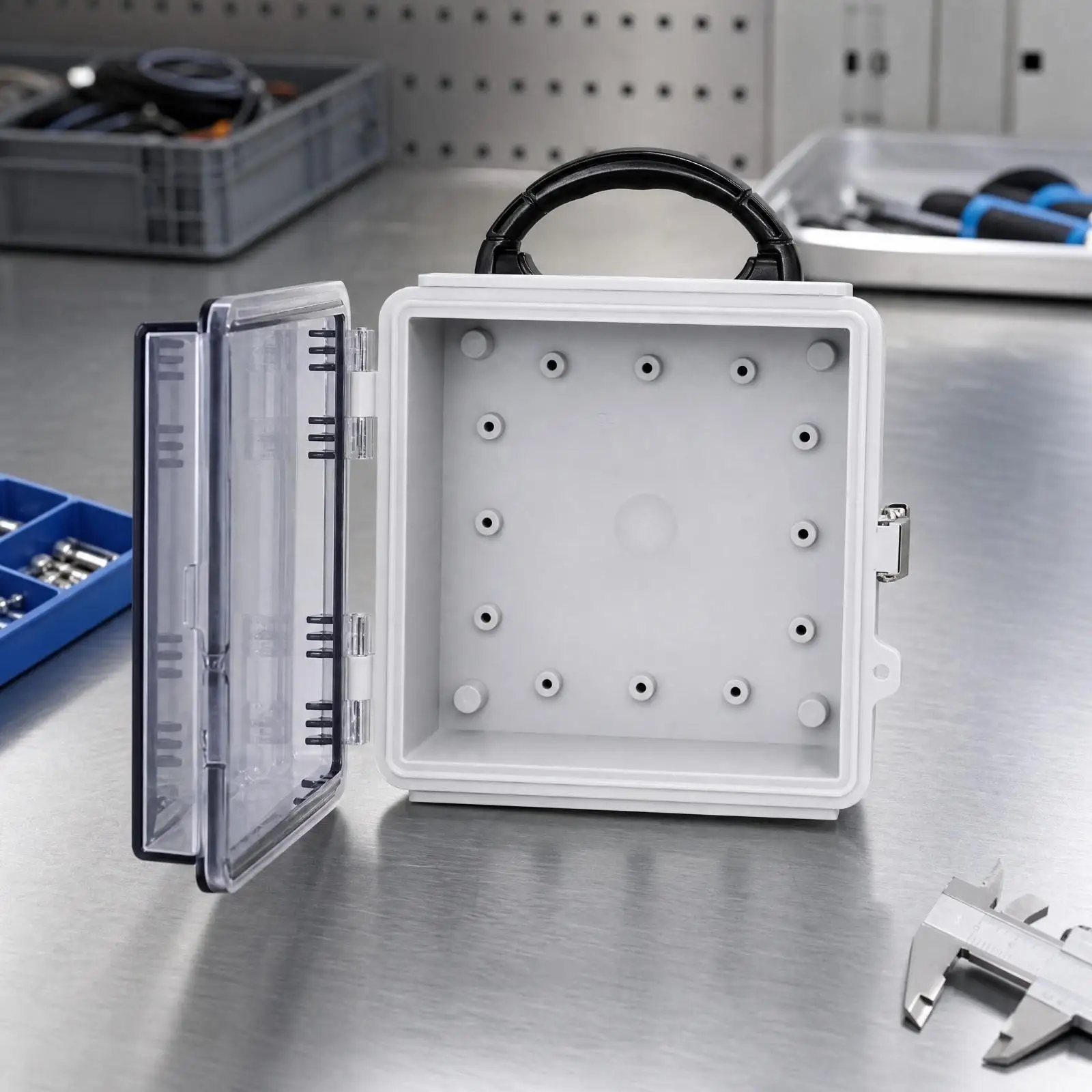 IP66 Waterproof Project Box with Transparent Lid and Carry Handle for Electrical Wiring Outdoor Enclosure for Electronics
