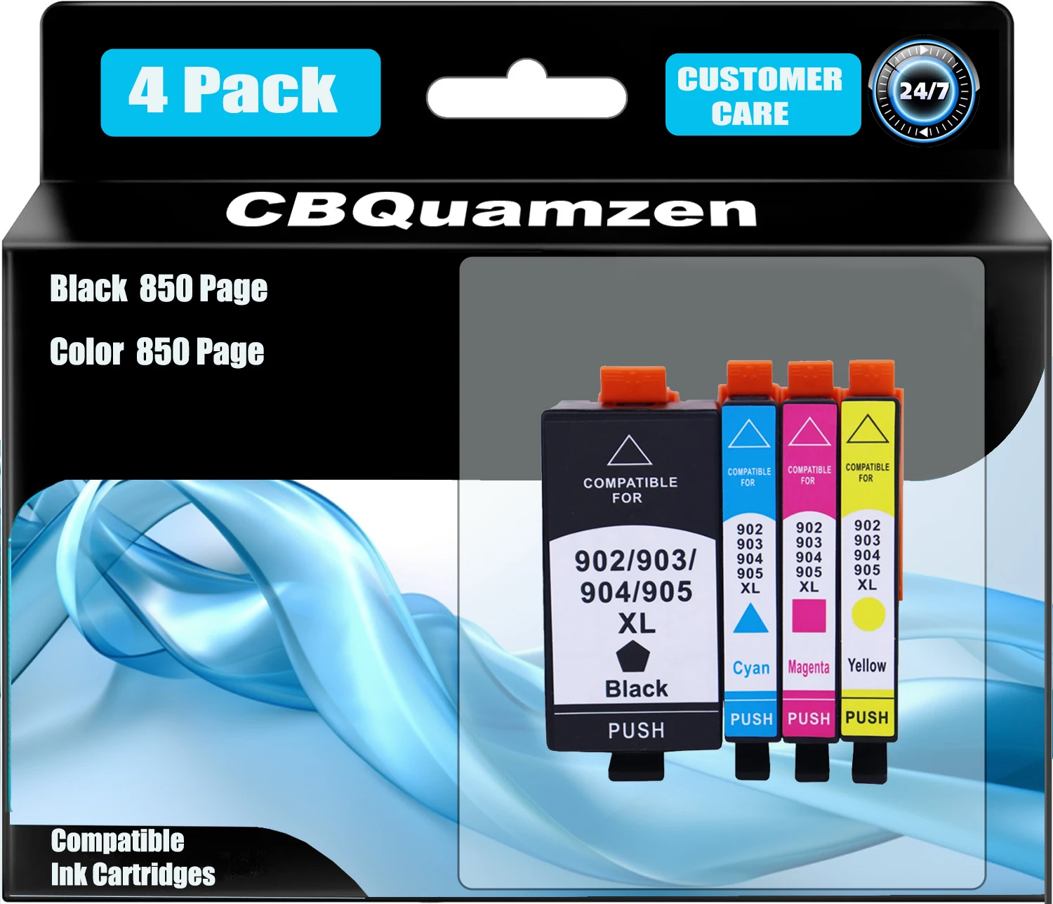 

902XL Ink Cartridges for Replacement for 902XL Ink Cartridges Combo Pack 902XL Works for OfficeJet 6951, 6954, 6962, 6950, 6956