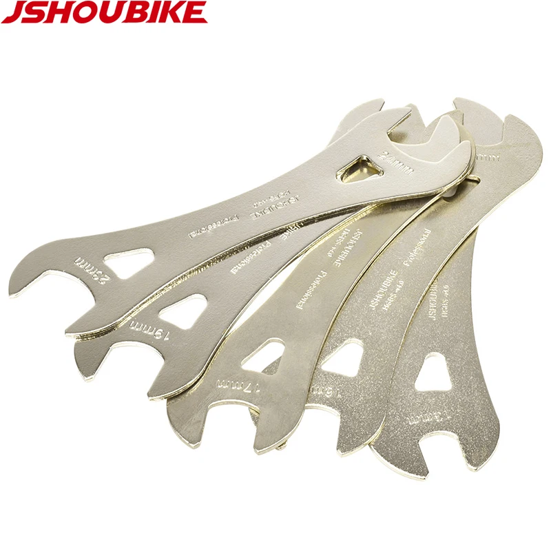 JSHOU BIKE Head Open End Axle Hub Cone Wrench 13 to 24mm High Carbon Steel Bicycle Hub Spanner Repair Bike Tools for MTB