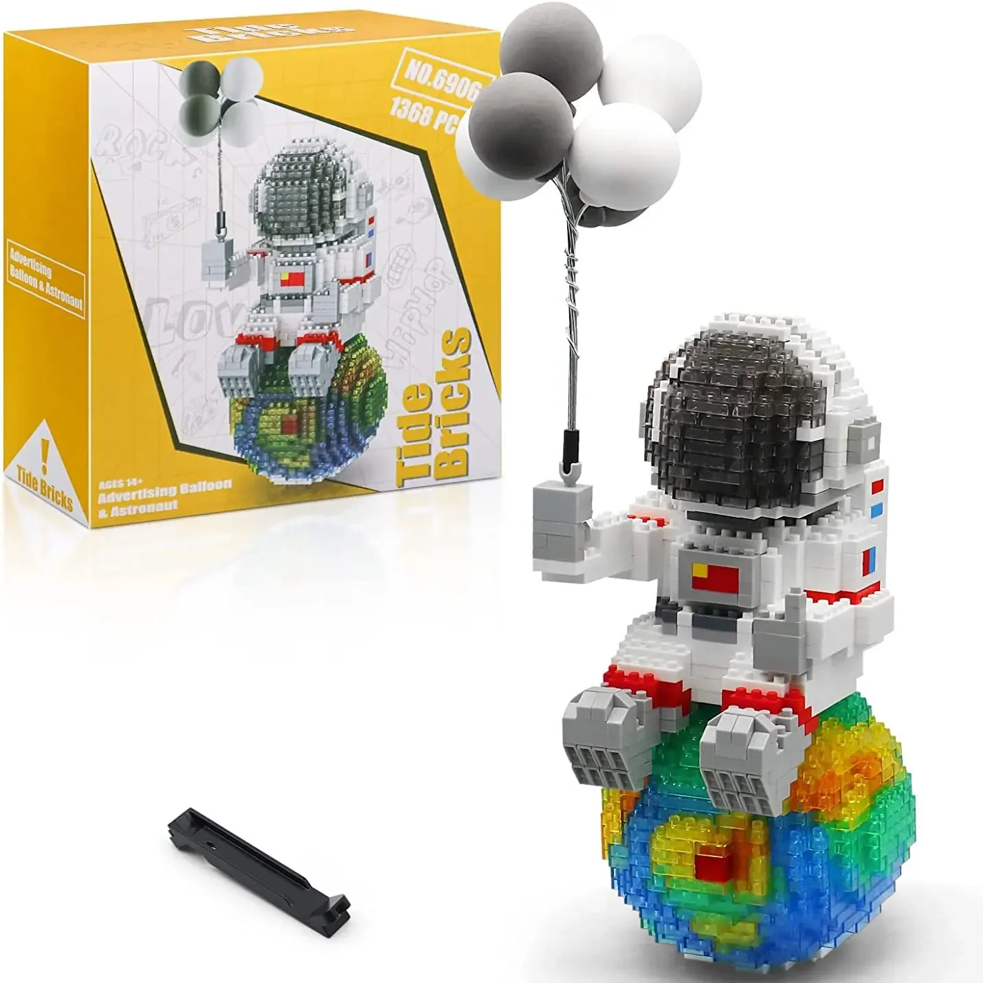 Astronaut Mini Miniature Building Blocks Set, Space Model Building Blocks Set With LED Lighting Kit And Balloons, Coolest Gifts