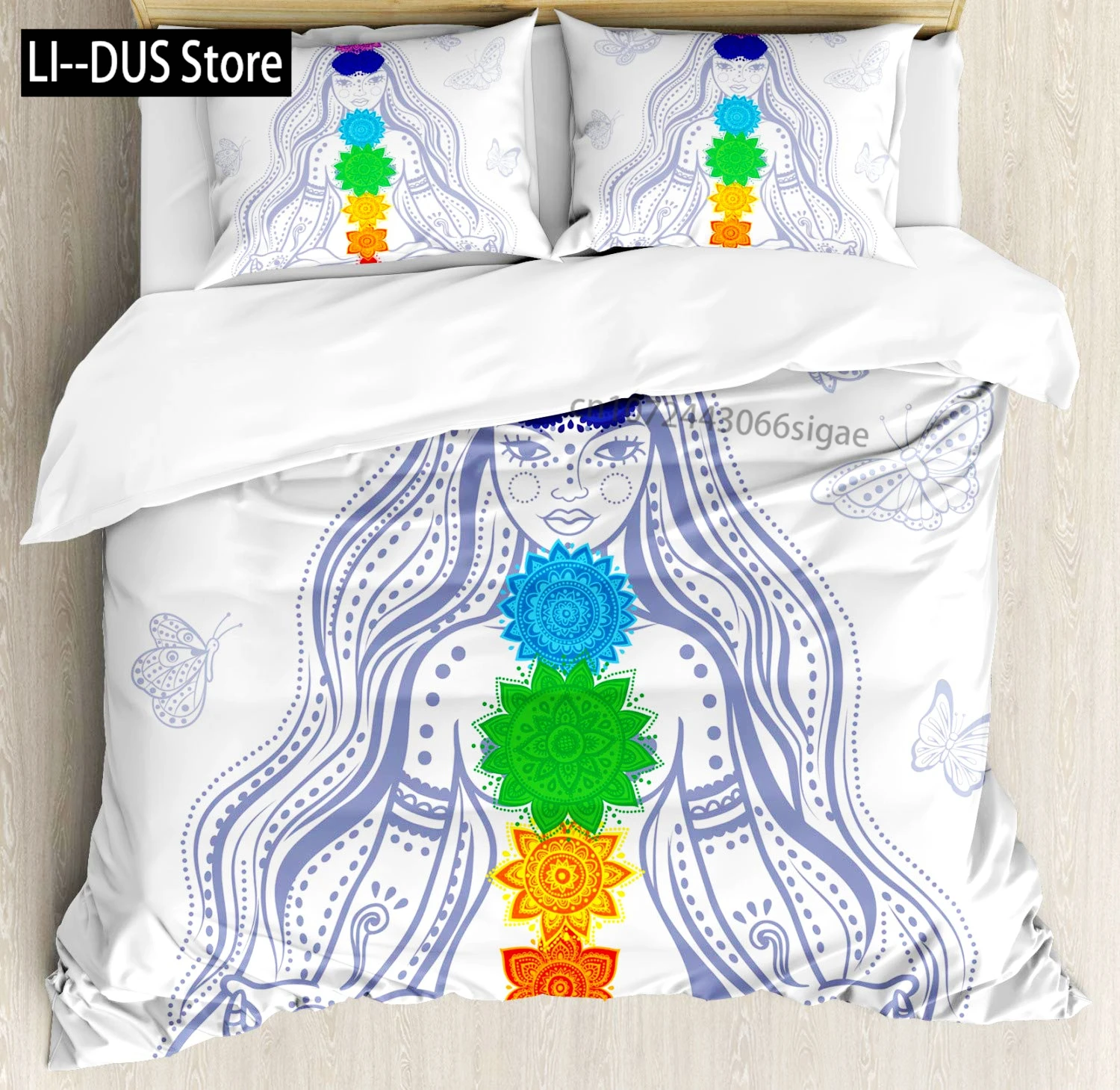 

Watercolor Lotus Duvet Cover Set,Decorative 3 Piece Bedding Set With 2 Pillow Shams, Queen King Full Size, All-Season Room Decor