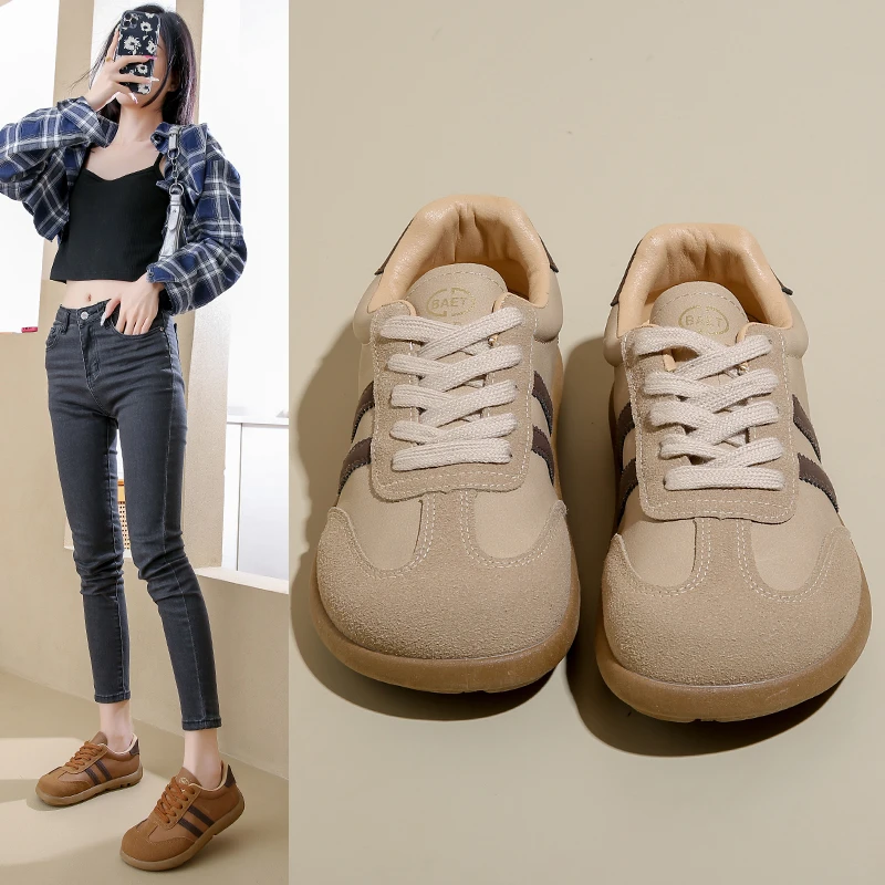 2024 Women's Designer New Training Sneakers Comfortable Flat Sole Breathable Fashion Round Toe Lace-up Casual Sneakers