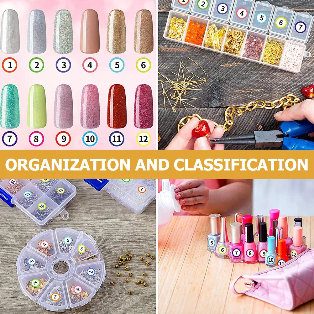 

40 Sheets Bright Colored Number Labels Self-Adhesive Coding Stickers for Efficient Item Identification Sorting and Storage