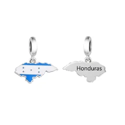 Huoonew Fit Original Pan Charm Bracelet Authentic 925 Sterling Silver Honduras Map Flag Bead For Making Country Lover Berloque