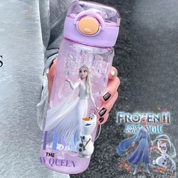 Frozen Elsa Anime Peripheral Creative Cartoon Cute Print Student Portable Large Capacity Straw Plastic Cup Girl Birthday Gift