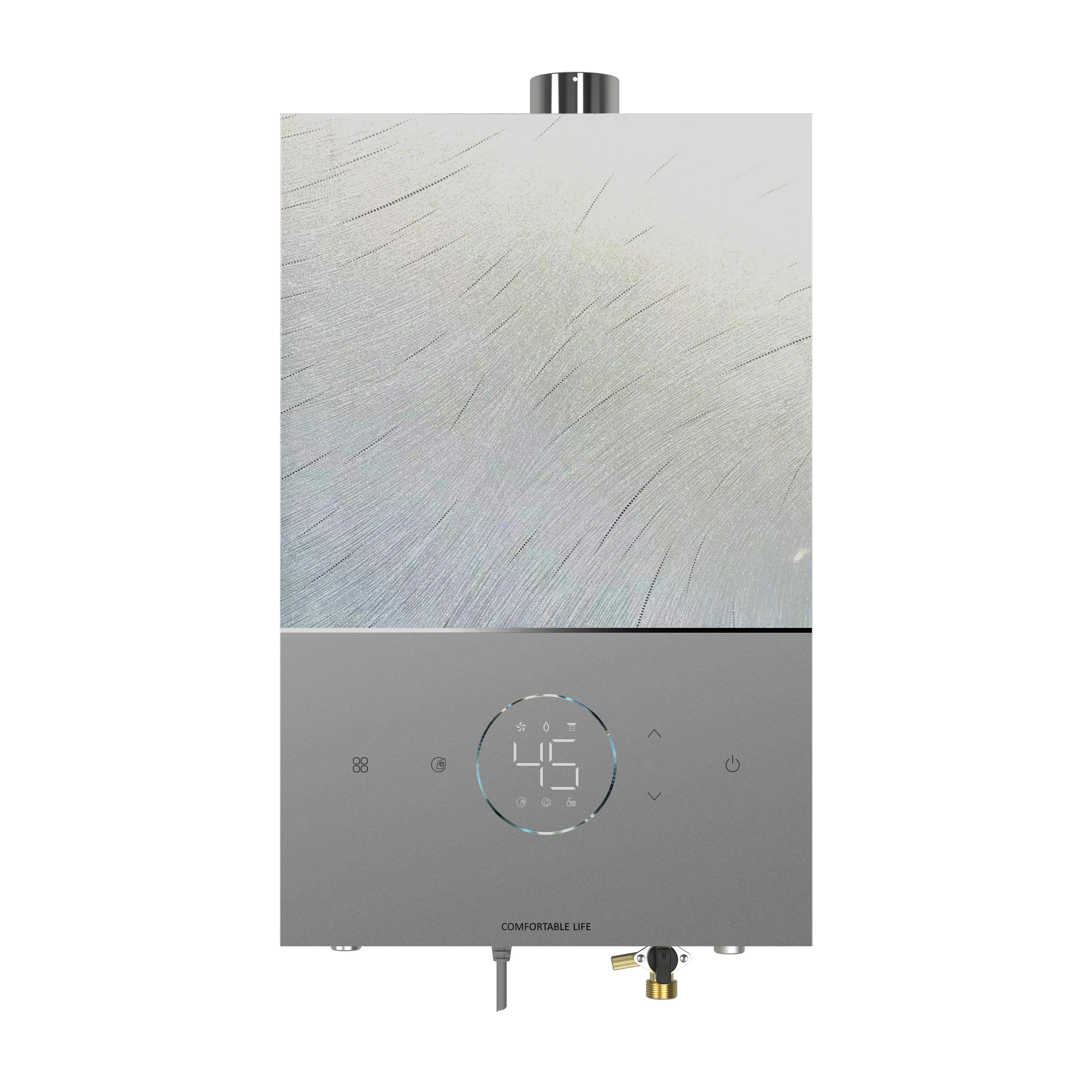 2025年プレミアムステンレス鋼壁掛けスマート給湯器 - LPG/NGガス瞬間湯沸かし器（デジタルディスプレイ付き）