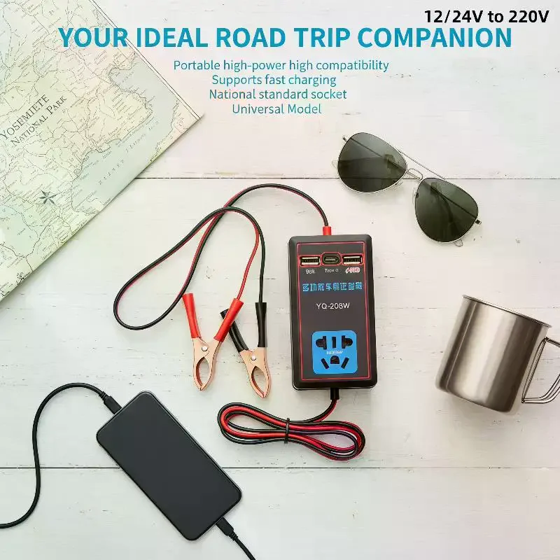 1Pcs 12V/24V To 110V/220V Car Converter Multi-functional Car Power Inverter With USB Port Automotive Charging Charger For Car
