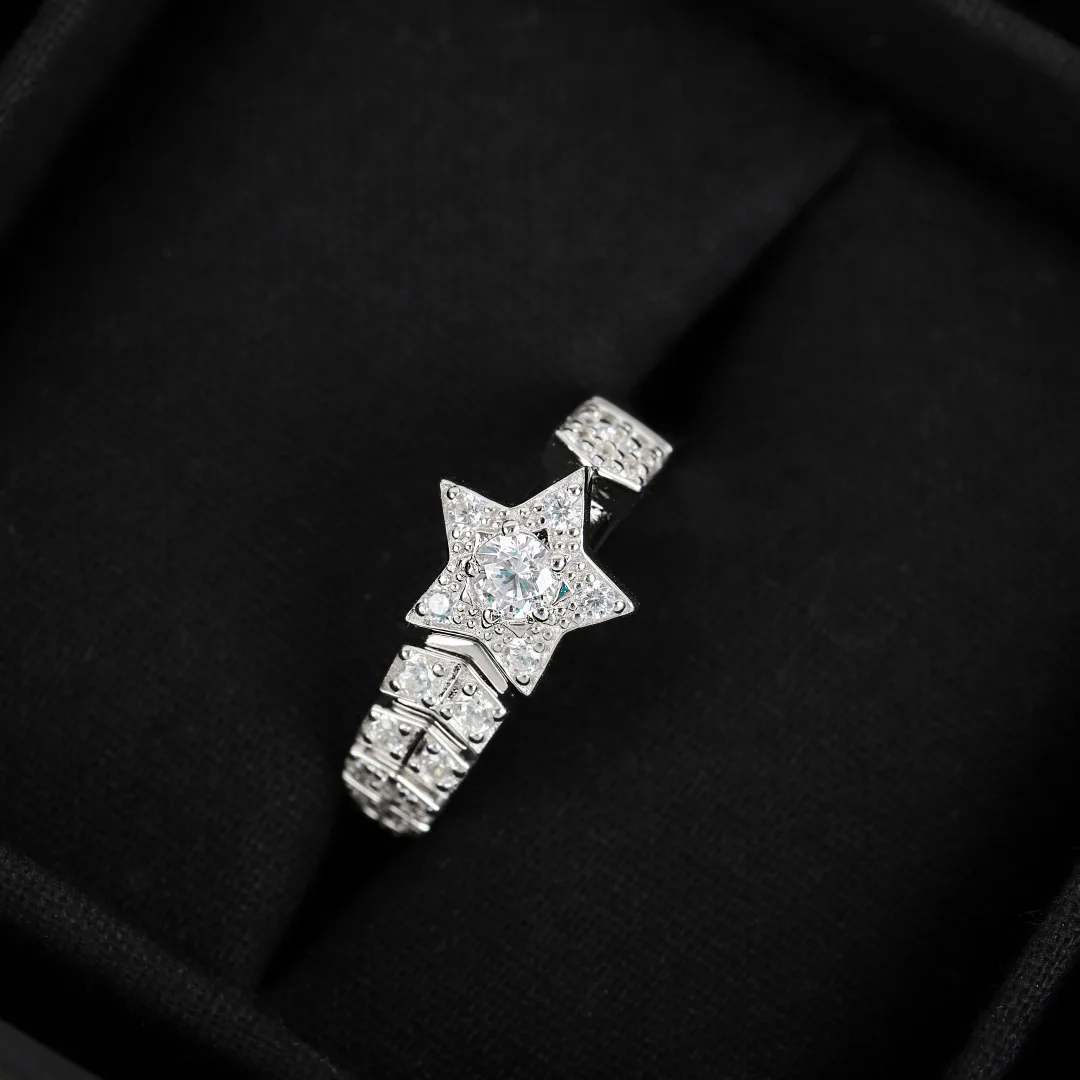 

Europe America Designer Top Quality Zircon Star Ring Women Luxury Jewelry Exquisite Gift Trend