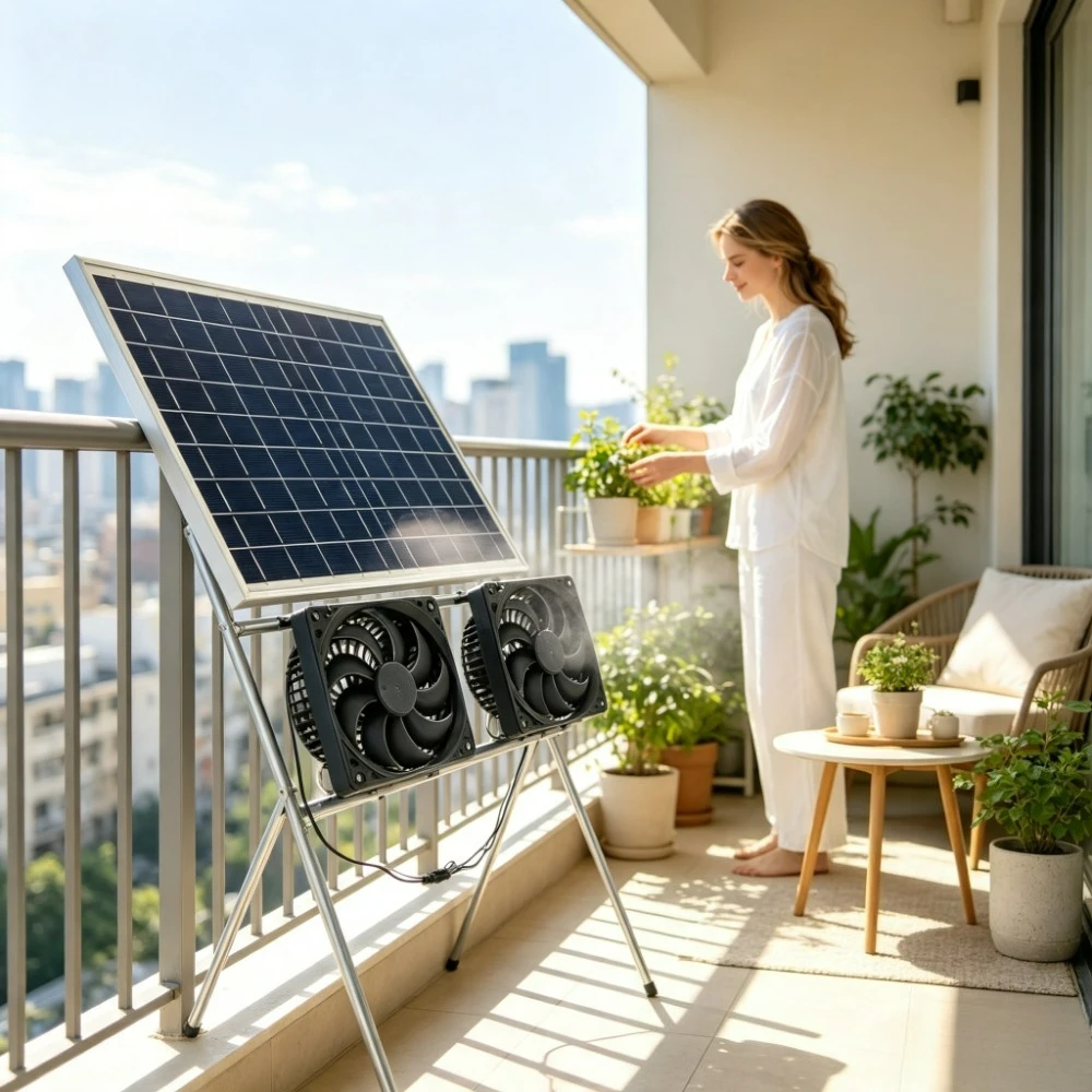 Greenhouse Circulation Fan Waterproof - Waterproof Solar Powered Double Vent Exhaust