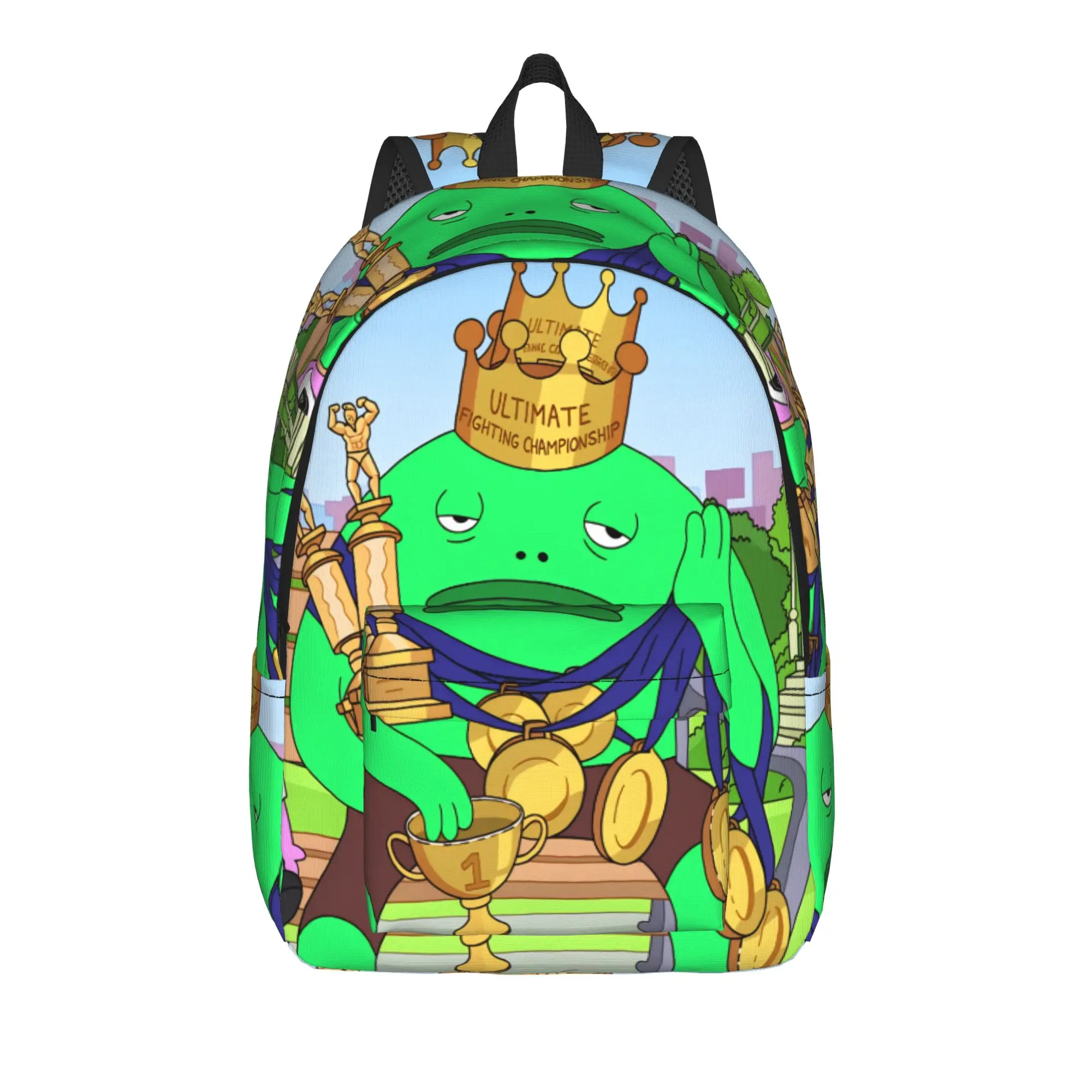 Smiling Friends Pim And Charlie Backpack  Student Unisex Polyester Outdoor Backpacks Durable Fun High School Bags Rucksack
